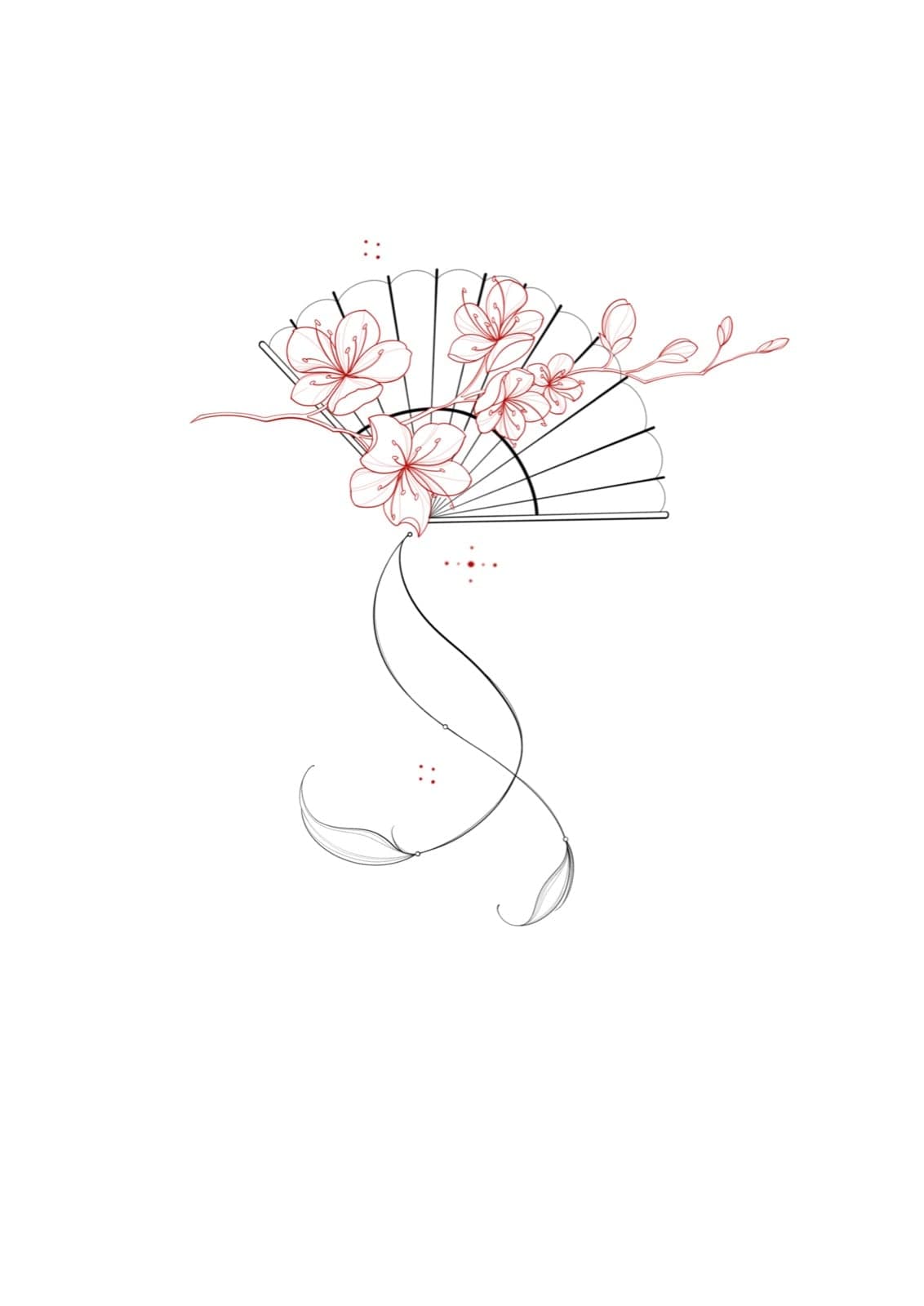 Fan with Sakura flowers