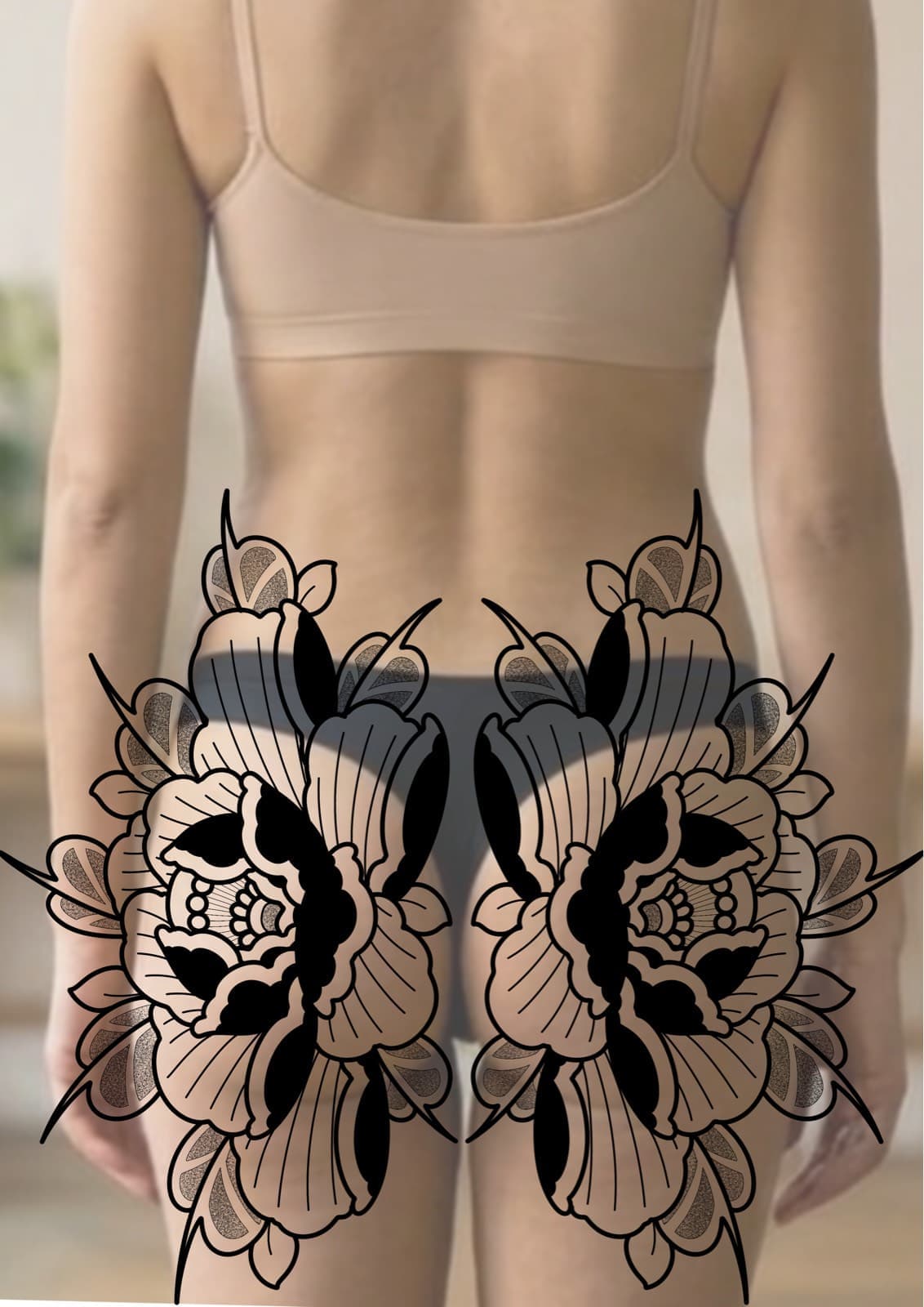 Flash pivoine Fesses
