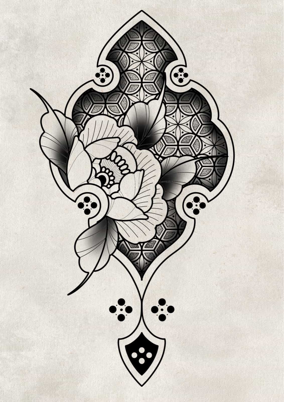 Flash pivoine/ornemental