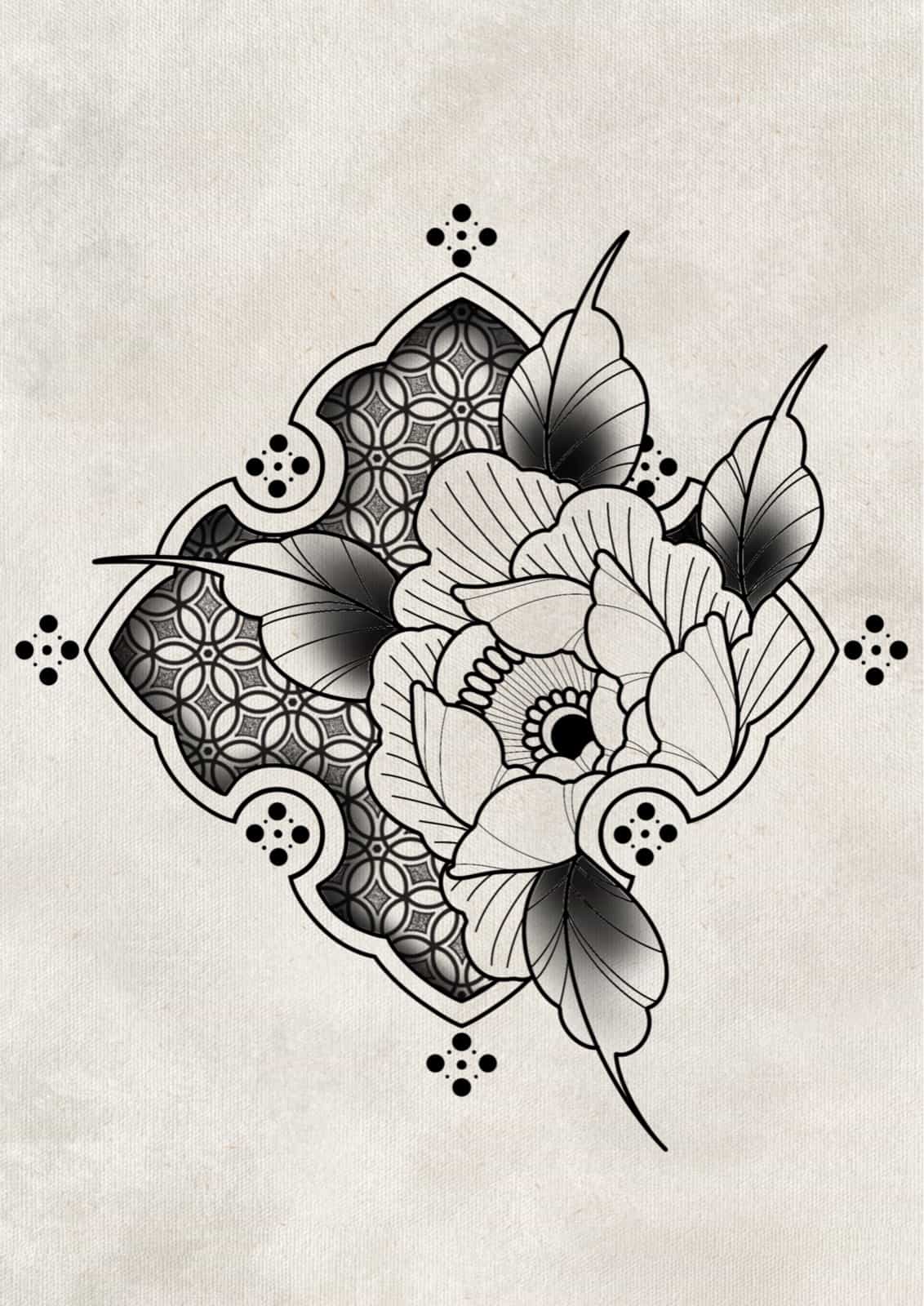 Flash pivoine/ornemental