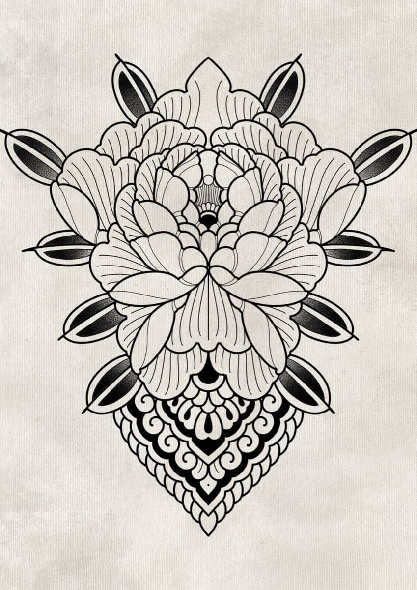 Flash pivoine/ornemental