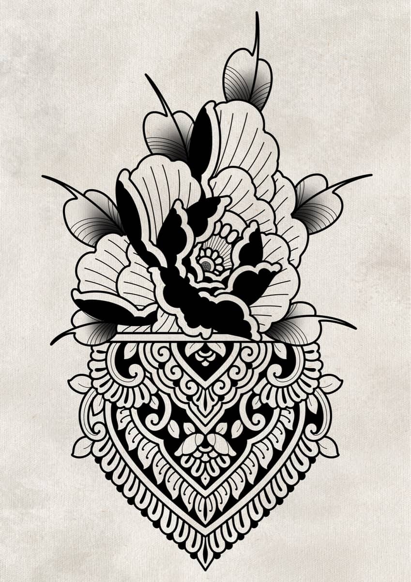 Flash pivoine/ornemental